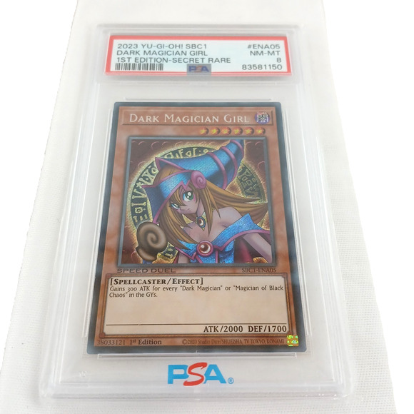 2023 Yu-Gi-Oh! Dark Magician Girl PSA 8 NM-MT – 1st Ed Secret Rare SBC1 ENA05 - Picture 1 of 2